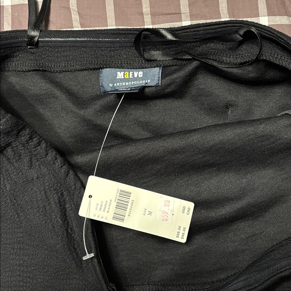 BNWT Maeve strapless black zip top - Picture 3 of 8